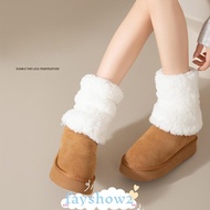 FAYSHOWS Boots Socks, Y2K Warm Plush Fluffy Boots Cover,  Thickened Coral Velvet Sock Covers Women