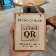 Wooden payment QR code engraved board, QR wifi connection, made to order