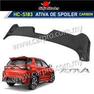 Perodua Ativa 2021 2022 Gear UP OEM ABS Rear Spoiler Ducktail Wing Carbon Look - HC CARGO