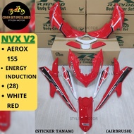 (STICKER TANAM/AIRBRUSH) RAPIDO COVER SET YAMAHA NVX V2 AEROX-155 ENERGY INDUCTION (28) WHITE/RED