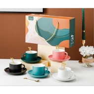 NATHENG Coffee Cup Twin Set Ceramic Coffee Cup Nordic Coffee Cup Set Latte Cup Office Cup