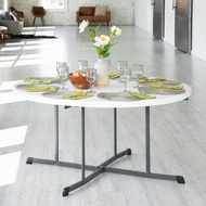 Lifetime Laifutai Folding Table Simple Dining Table Hotel Round Table Plastic Dinner round 10 People