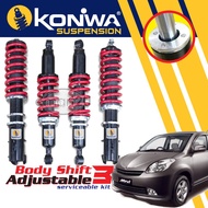 KONIWA ADJUSTABLE Perodua Myvi/Myvi Lagi Best Hi-Low Body Shift Serviceable Absorber