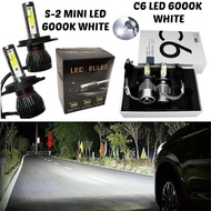 C6 Headlight LED H1 H3 H4 H7 H11 9005 9006 Fog Light Bulb Fog Lamp 2pcs S-2 miniLED