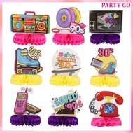 uiran2  90s Decor Pcs Cake 80s Decorations Party Favors Honeycomb Centerpieces