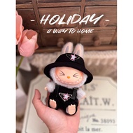 For 15cm Labubu Retro Shoulder Strap Outfit with Hat and Shoes Labubu Outfit Accessories Labubu Ropa