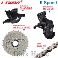 LTWOO A5 1x9S Groupset 9 Speed Shifter (With Speed Display)-Cassette Derailleur 11-32T/34T/36T KMC X