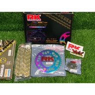 RK Y15 SPROCKET SET TRU Kit Unique Model Titanium BLUE RAINBOW SPROCKET &amp; GS 428 KLO CHAIN