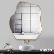 MNS Nordic Bathroom Mirror, Non Perforated Irregular Mirror, Dressing Mirror, Toilet, Bathroom, Bathroom Mirror, Irregular Makeup Mirror