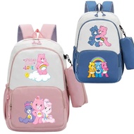 Care Bears cartoon printed two-piece stationery storage large capacity backpack and pencil case set,