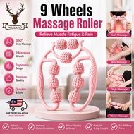 9 Wheels Massage Roller Foam Roller Muscle Relaxer Hand Skinny Leg Massage 5 Roller Neck Massage Rol