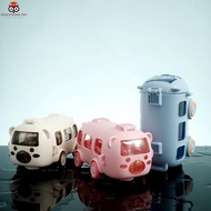 Water Cup in Bus Shape Leakproof Toy Bus Water Bottle 500ml Bus Shape Water Bottle Kids Bus Water Bo