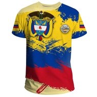 Colombia National Flag Emblem Summer Fashion New 3D Printing T Shirt Colombia Coat Of Arms Graphic T