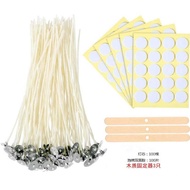 Candle Wick Combination 100 Candle Wickets+100 Candle Stickers+Wooden Fixed Board 3 DIY Candle Rope