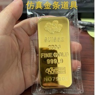 Simulation Foot 100g Swiss Gold Bar Zinc Alloy Gold-Plated Pangbo Foreign Trade Bank Display Props S