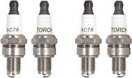 4PK TORCH AC7R Spark Plug Replace for Husqvarna 581362301, for NGK 3066/CMR7H,for Champion 965/RZ7C RZ7CT10, for Brisk TR14C TR14S, for Autolite 4194, for Tanaka 018-16005-20, for Torch CMR7H, OEM