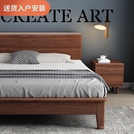 Simple Real Master Nordic Bed 1.8m Economical Wooden Bed Household Bed 1.2m 1.5m B & B Apartment YSG