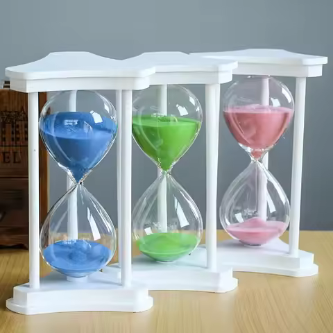 15/30/45/60min Glass Hourglass Black Wood Sand Timer Clock Home Decor Birthday Day Gift Ampulheta Re