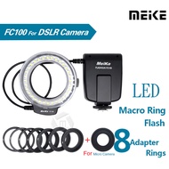 Meike FC100 LED Macro Ring Flash Light for Canon 450D 500D 550D 600D 650D 700D 1100D 6D 7D 5D Mark II &amp; Nikon Digital SLR Camera