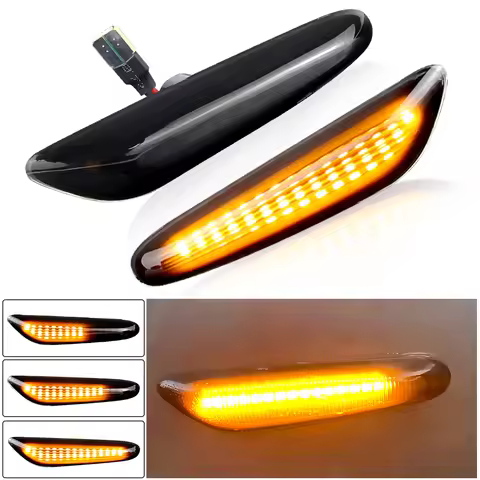 2pcs for BMW X3 E83 2004-2010 E82 E81 E88 E90 E91 E92 E93 E60 E61 Error Free Led Side Marker Turn Si