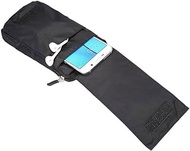 DFV mobile - Multi-functional Belt Wallet Stripes Pouch Bag Case Zipper Closing Carabiner for ZTE nubia Play (2020) - BLACK XXM (18 x 10 cm)