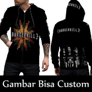 Hoodie Zipper Cowok Fullprint BURGERKILL BAND