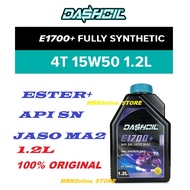 DashOil E1700+ 4T ESTER+ 15w50 1.2L Fully Synthetic SN Motor Engine Oil Minyak Hitam Modi Big Bike