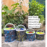 Fish Bucket, Multifunctional Accessory Storage Can Be Folded for Convenient Carrying qsrtokz333