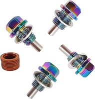 4 Pack Various Sizes Magnetic Engine Oil Pan Oil Drain Plug Bolt K With Washer - M12*1.25, M12*1.5,