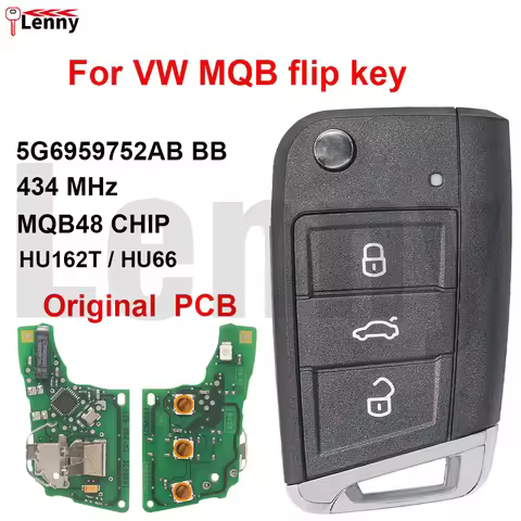 Lenny 5G6959753BA BB 434MHz MQB48-CHIP OEM PCB Smart flip key for Volkswagen VW Golf7 Tiguan for Sko