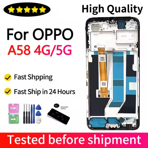 Tested for Oppo A58 4G CPH2577 LCD Display with Touch Screen Digitizer Assembly for Oppo A58 5G LCD 