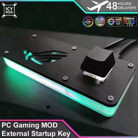 ICYMOD ARGB PC Gaming External Startup Button ROG 5V3pin AURA SYNC Startup Button for CPU Motherboar