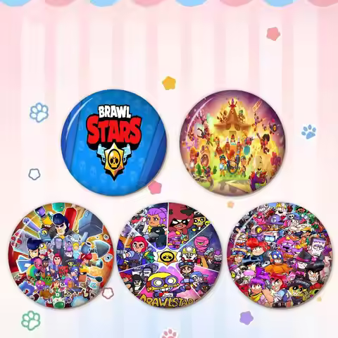 Strategy game B-BRAWL STARS Photo Brooches Creative Round Badge Gifts Pins 32/44/58mm