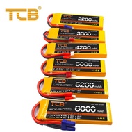 TCB LiPo battery 11.1V 60C 2200mAh 2600mAh 3300mAh 4500mAh 6000mAh 25C 35 C 60C For RC Airplane Dron