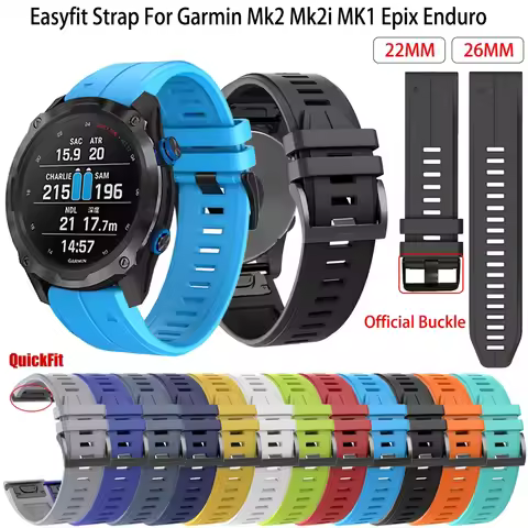 26MM 22MM Watchband Strap For Garmin Epix 2 Pro/Enduro 2 /Descent MK2 MK2i Mk1 G1 Silicone Quick Fit