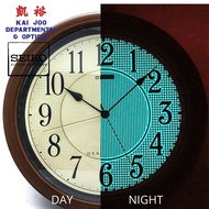 Seiko Wood Grain Design Case Lumibrite Dial Wall Clock With Quiet/Silent Sweep Second Hand (32cm)