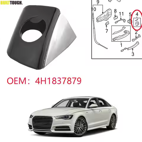 For Audi A6 A7 A8 RS6 RS7 A6/S6 A8/S8 Black chrome car exterior front left door handle key hole trim