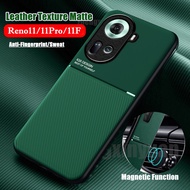 Leather texture Casing for oppo Reno 11F Reno11 11Pro 5g Phone Case Magnetic Car Shockproof Cover For Reno11f  Reno11pro Back Cases