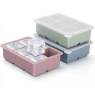 1PC Large Silicone Ice Cube Tray With Removable Lid,Reusable, Square Ice Mold Large Ice Cube Trays,B