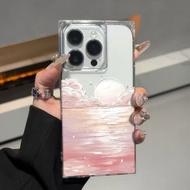 Casing Iphone 16 Pro Max立体感日出冰晶方块适用苹果 16 Pro Max手机壳