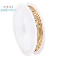 BENECREAT 1set 20M Copper Wire Round  golden 24 Gauge 0.5mm
