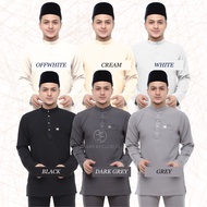 Baju Melayu Slimfit Como Moden dan Baju Melayu Raya Nikah dan Tunang tema Hitam White Putih Offwhite
