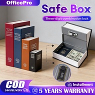 Safety Box Book Safe Passcode Hidden Storage with Lock Key Password Box Money Saving Box