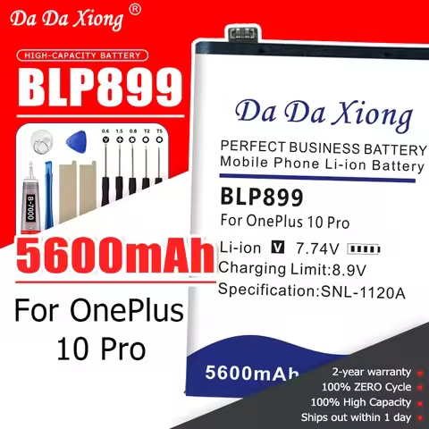 Top Brand 100% New 5600mAh Battery for OnePlus 10 Pro / 1+10Pro BLP899 Batteries + Tools