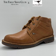 Kangaroo Men Premium Leather Laces High Cut Vintage Boot Shoes Kasut Lelaki Kulit Boot 9534
