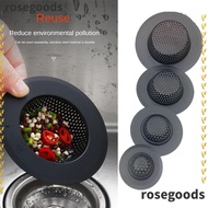 ROSEGOODS1 Sink Strainer, Stainless Steel With Handle Drain Filter, Durable Anti Clog Black Floor Drain Mesh Trap Kitchen Bathroom Accessories