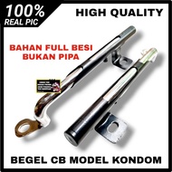 BEGEL BEHEL SAMPING CB MODEL SLOP KONDOM PANJANG PENDEK BISA DI ATUR FULL BESI HITAM KATINGAN