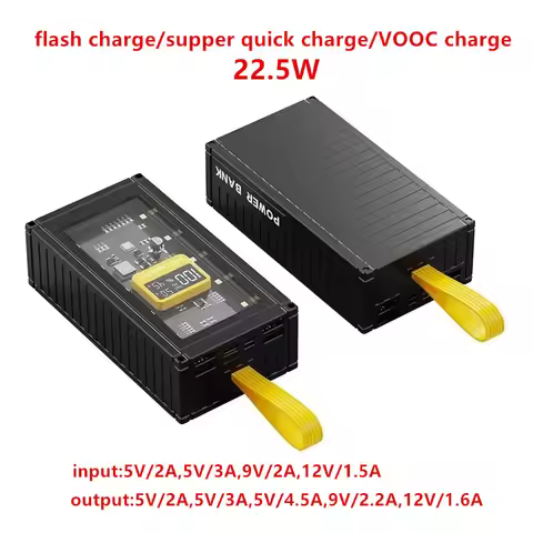 Power bank Shell 5V/2A,5V/3A,5V/4.5A,9V/2.2A,12V/1.6A USB QC4.0 PD 22.5W Type-C Super-Charge VOOC 12