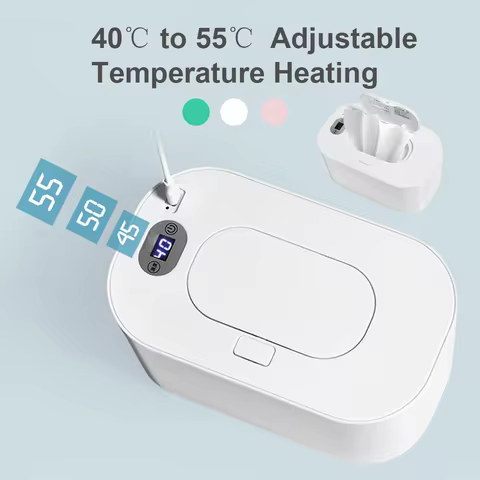 USB Baby Wipe Warmer Digital Display Large Capacity Baby Wet Wipes Warmer Dispenser Adjustable Tempe