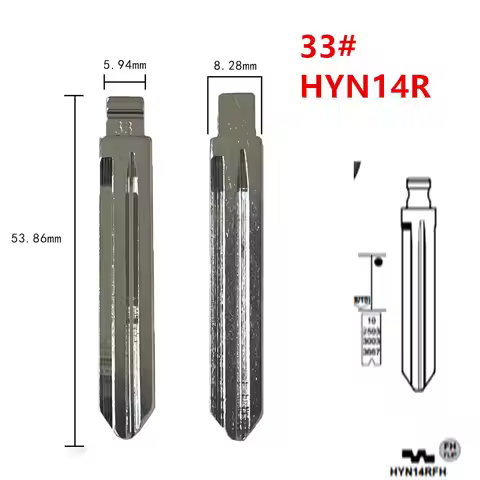 10pcs 33# HYN14R Metal Flip Blank Key Blade for Hyundai Accent HYN14RFH Key Blade for KD Keydiy Xhor